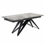 Meubletmoi - table extensible 160 / 240 cm cramique gris marbr pied gomtrique - dakota 03