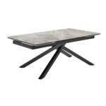 Meubletmoi - table extensible 160 / 240 cm cramique gris marbr pied torsad - dakota 05