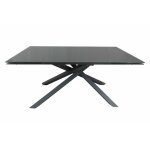 Meubletmoi - table extensible 160  240 cm plateau en verre gris pieds toile - estrella