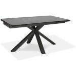Sololed - table extensible de 160cm � 240cm plateau moderne en c�ramique sur verre tremp� gris graphite ...