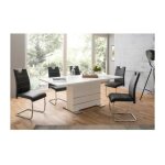 Table extensible 6 - 8 personnes - rectangulaire - panneaux de particules - mantova - blanc et alu - ...
