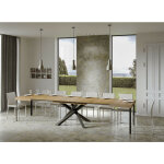 Table extensible 8  20 personnes chne naturel et pieds entrelacs anthracite l 180  440 cm artemis ...