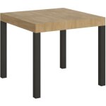Table extensible 90x90 / 246 cm everyday chêne nature structure anthracite Table extensible 90x90 / 246 cm everyday chêne nature structure anthracite