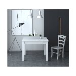 Abitare - table extensible blanc frêne 90x90 cm - cuneo Abitare - table extensible blanc frêne 90x90 cm - cuneo