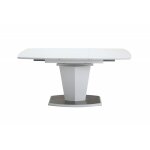 Meubletmoi - table extensible blanche 120  160 cm pied acier brosser - dona