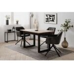 Table extensible denver 80b - 120 - 160 x 75 x 80 cm - d�cor chene artisan / anthracite - 1 extension ...