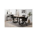 Table extensible denver 80b - 120 - 160 x 75 x 80 cm - d�cor chene artisan / anthracite - 1 extension ...
