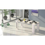 Dmora - table extensible detound, table  manger extensible, console polyvalente avec extensions, fabriqu ...