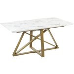 Beliani - table extensible dorée marbrée en mdf et métal 160 / 200 x 90 cm pour cuisine maximus Beliani - table extensible dorée marbrée en mdf et métal 160 / 200 x 90 cm pour cuisine maximus