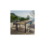 Bizzotto - table de jardin extensible 140 / 200 cm en alu anthracite et bois Bizzotto - table de jardin extensible 140 / 200 cm en alu anthracite et bois