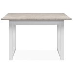 Finori - table � manger extensible 120 / 160x90x75 cm d�cor travertin et blanc