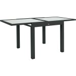 Table extensible de jardin grande taille dim. dplies 160l x 80l x 75h cm alu mtal poxy anthracite ...