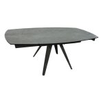 Meubletmoi - table extensible ovale 120 / 180 cm céramique gris béton - adelphia 2 Meubletmoi - table extensible ovale 120 / 180 cm céramique gris béton - adelphia 2