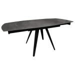 Meubletmoi - table extensible ovale 120 / 180 cm céramique gris anthracite - adelphia Meubletmoi - table extensible ovale 120 / 180 cm céramique gris anthracite - adelphia
