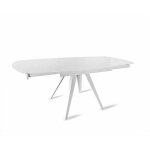 Meubletmoi - table extensible ovale 120 à 180 cm verre trempé blanc - adelphia 1 Meubletmoi - table extensible ovale 120 à 180 cm verre trempé blanc - adelphia 1