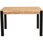 Table extensible rallonges intgres rectangulaire en bois massif et mtal noir l120 - 210 cm trap