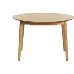 Table extensible rallonges int�gr�es ronde en bois clair ch�ne l115 - 154 cm ego