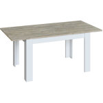 Pegane - table extensible de salle à manger finition chêne / blanc - h. 78 x l. 140 - 190 x p. 90 cm Pegane - table extensible de salle à manger finition chêne / blanc - h. 78 x l. 140 - 190 x p. 90 cm