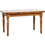 Table extensible en tilleul massif finition noyer campagnard fabriqué en italie Table extensible en tilleul massif finition noyer campagnard fabriqué en italie