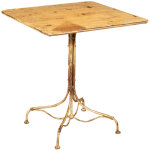 Biscottini - table en fer forg� avec finition blanche antique