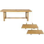 Hellin - table de ferme en ch�ne clair massif + 2 allonges l220 / 320 - la bresse