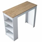 Table fixe dpanucc, etag�re de cuisine, consolle � manger, tablette rectangulaire fixe, 120x50h100 cm, ...