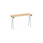 Sans marque - table de formation pliante plateau htre l 120 x p 40 cm - pitement aluminium - maxiburo ...