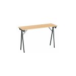 Sans marque - table de formation pliante plateau hêtre l 120 x p 40 cm - piétement noir - maxiburo Sans marque - table de formation pliante plateau hêtre l 120 x p 40 cm - piétement noir - maxiburo