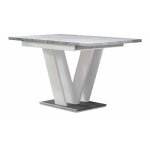 Mobilier1 - table goodyear 104, blanc + b�ton, 76x80x120cm, allongement, stratifi�