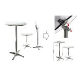 Bigb - table haute de bar type bristot � 60 cm en aluminium - pliable et r�glable