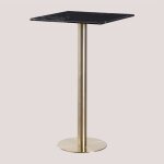Sklum - table haute de bar carrée en marbre (60x60 cm) cosmopolitan or champagne Sklum - table haute de bar carrée en marbre (60x60 cm) cosmopolitan or champagne