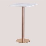 Table haute de bar carrée en marbre (60x60 cm) cosmopolitan sklum or rose Table haute de bar carrée en marbre (60x60 cm) cosmopolitan sklum or rose