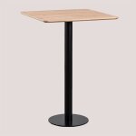 Table haute de bar carr�e en placage de fr�ne frappe sklum &x2194&xfe0e 70 cm