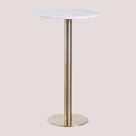 Sklum - table haute de bar ronde en marbre (Ø60 cm) cosmopolitan or champagne Sklum - table haute de bar ronde en marbre (Ø60 cm) cosmopolitan or champagne