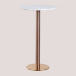 Table haute de bar ronde en marbre (Ø60 cm) cosmopolitan sklum or rose Table haute de bar ronde en marbre (Ø60 cm) cosmopolitan sklum or rose