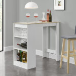 [en. casa] - table de bar kouvola 110 x 50 x 103 cm blanc effet chne