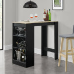 [en. casa] - table de bar kouvola 110 x 50 x 103 cm noir effet chne