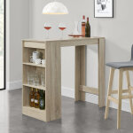 [en. casa] - table de bar kouvola 110 x 50 x 103 cm effet chne