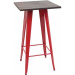 Jamais utilis�] table haute hhg - 401 avec plateau en bois, table de bar, design industriel en m�tal ...