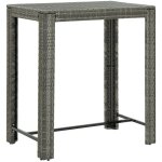 Bonnevie - table haute de jardin table de bar - mange - debout gris 100x60, 5x110, 5 cm rsine tresse ...
