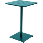 Hesperide - table haute de jardin phuket bleu canard 2 places en acier trait poxy - hespride
