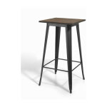 Table haute en mtal et bois, meet