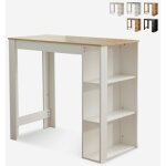 Ahd amazing home design ? table haute moderne avec �tag�res pour bar et cuisine ? dimensions 120x60x105, ...