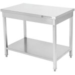 Table inox centrale avec etag�re - 800 x 700 mm