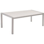 Table de jardin 180 x 90 cm en bois composite et aluminium blanc et argenté vernio Table de jardin 180 x 90 cm en bois composite et aluminium blanc et argenté vernio