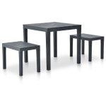 Table de jardin avec 2 bancs plastique anthracite vidaxl Table de jardin avec 2 bancs plastique anthracite vidaxl