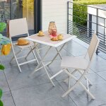 Table de jardin 2 places azua pliable beige 71x71cm - hesp�ride