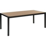Table de jardin pour 6 personnes 180 x 90 cm aluminium bois clair et noir vernio Table de jardin pour 6 personnes 180 x 90 cm aluminium bois clair et noir vernio