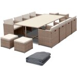 Table de jardin 8 - 12 places ? vabo ? table encastrable + housse de protection gris foncé polyester ... Table de jardin 8 - 12 places ? vabo ? table encastrable + housse de protection gris foncé polyester ...