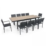 Table de jardin 8 chaises et 2 fauteuils en aluminium et c�ramique - tivoli